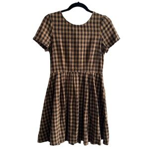 Plaid Short Sleeve Dress